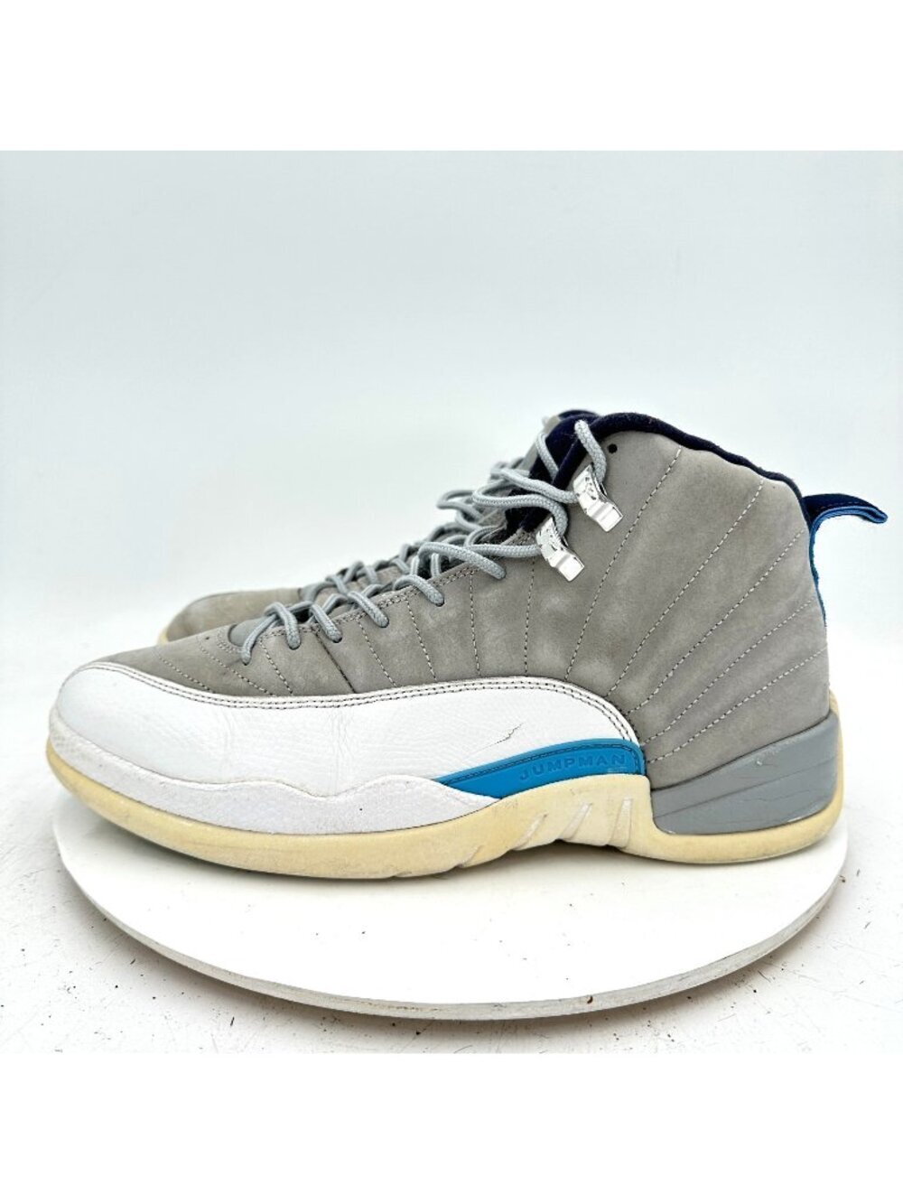 Nike Air Jordan 12 Retro Men Size 10.5 130690-007 Grey University Blue Shoes